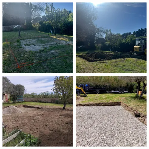 Une photo de Préparation de dalle piscine hors sol